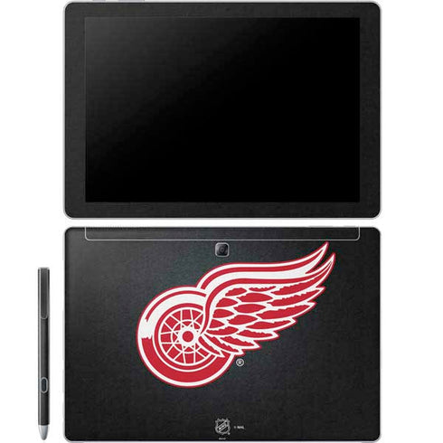 NHL Detroit Red Wings Black Background Galaxy Book 12in Skin